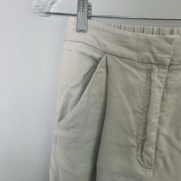 Aritzia Wilfred The Effortless Pant Linen Natural Size 2 High-Rise Pleated Boho - Picture 6 of 13